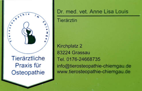 Meine Visitenkarte der Tierosteopathie Chiemgau